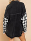 Geometric Raw Hem Denim Jacket