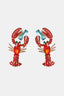 Lobster Shape Glass Stone Dangle Earrings