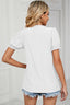 Eyelet V-Neck Short Sleeve Top