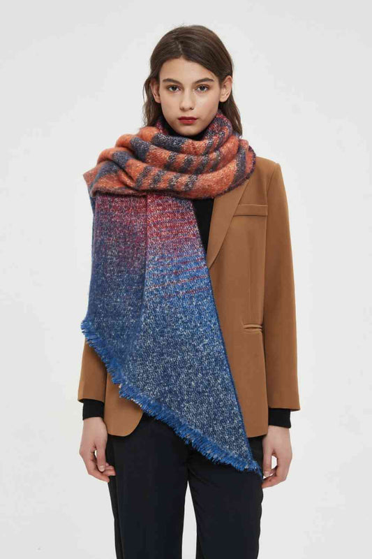 Raw Hem Polyester Scarf