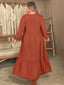 Plus Size Ruffled V-Neck Balloon Sleeve Dress