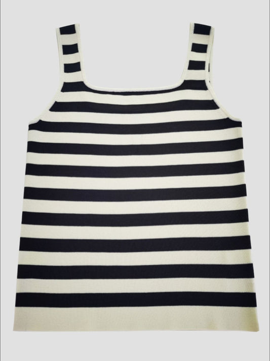 Striped Square Neck Wide Strap Tank