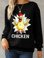 CHICKEN Round Neck Dropped Shoulder Sweatshirt