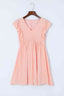 V-Neck Flutter Sleeve Dress