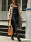 Leopard Hooded Cardigan with Pockets