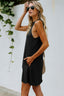 Crisscross Open Back Sleeveless Dress with Pockets
