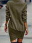 Round Neck Long Sleeve Mini Dress