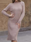 Ribbed Mock Neck Sweater Dress