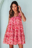 Printed Square Neck Sleeveless Mini Dress
