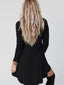 Round Neck Long Sleeve Buttoned Mini Dress