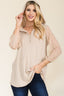 Celeste Full Size Mesh Sleeve Texture Hooded Top