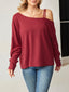 Asymmetrical Neck Long Sleeve T-Shirt
