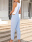 Spaghetti Strap Denim Overalls with Pockets