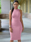 Cutout Mock Neck Sleeveless Dress