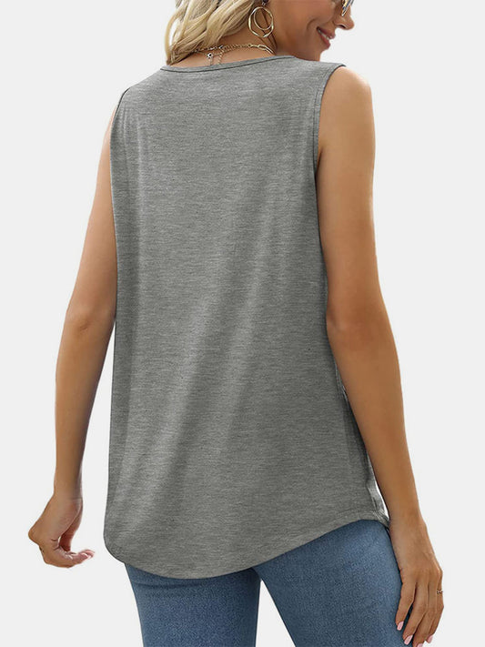 Ruched Square Neck Tank