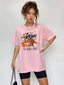 Round Neck Short Sleeve Fall Season Graphic T-Shirt