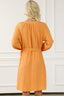 Tied Button Front Balloon Sleeve Dress