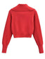 Half Zip Ribbed Collared Neck Knit Top