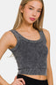 Zenana Washed Scoop Neck Wide Strap Tank