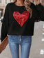 Sequin Heart Dropped Shoulder Sweatshirt