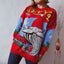 Printed Round Neck Long Sleeve Sweater