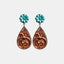 Turquoise Flower Teardrop Earrings