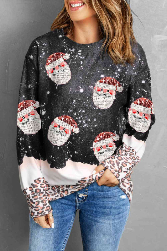 Sequin Patch Christmas Element Sweatshirt