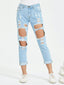Button Fly Distressed Cropped Jeans