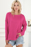 Round Neck Exposed Seam Sweatshirt