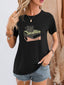 Graphic Round Neck Short Sleeve T-Shirt