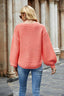 Round Neck Lantern Sleeve Sweater