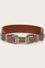 Double Buckle PU Leather Belt