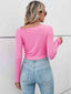 Asymmetrical Neck Long Sleeve T-Shirt
