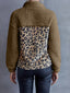 Leopard Quarter-Snap Teddy Sweatshirt