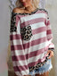 Striped Leopard Long Sleeves Top