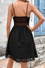 Swiss Dot Spaghetti Strap Spliced Lace Dress