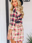 Plaid Button-Down Mini Dress