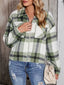 Plaid Zip Up Dropped Shoulder Jacket