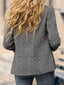 Houndstooth Buttoned Long Sleeve Blazer